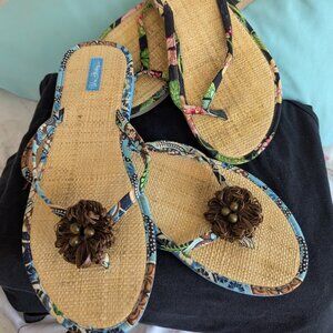 Vera Bradley Sandals Spring & Summer Bundle Both Pairs Size 10 Two For One Sale
